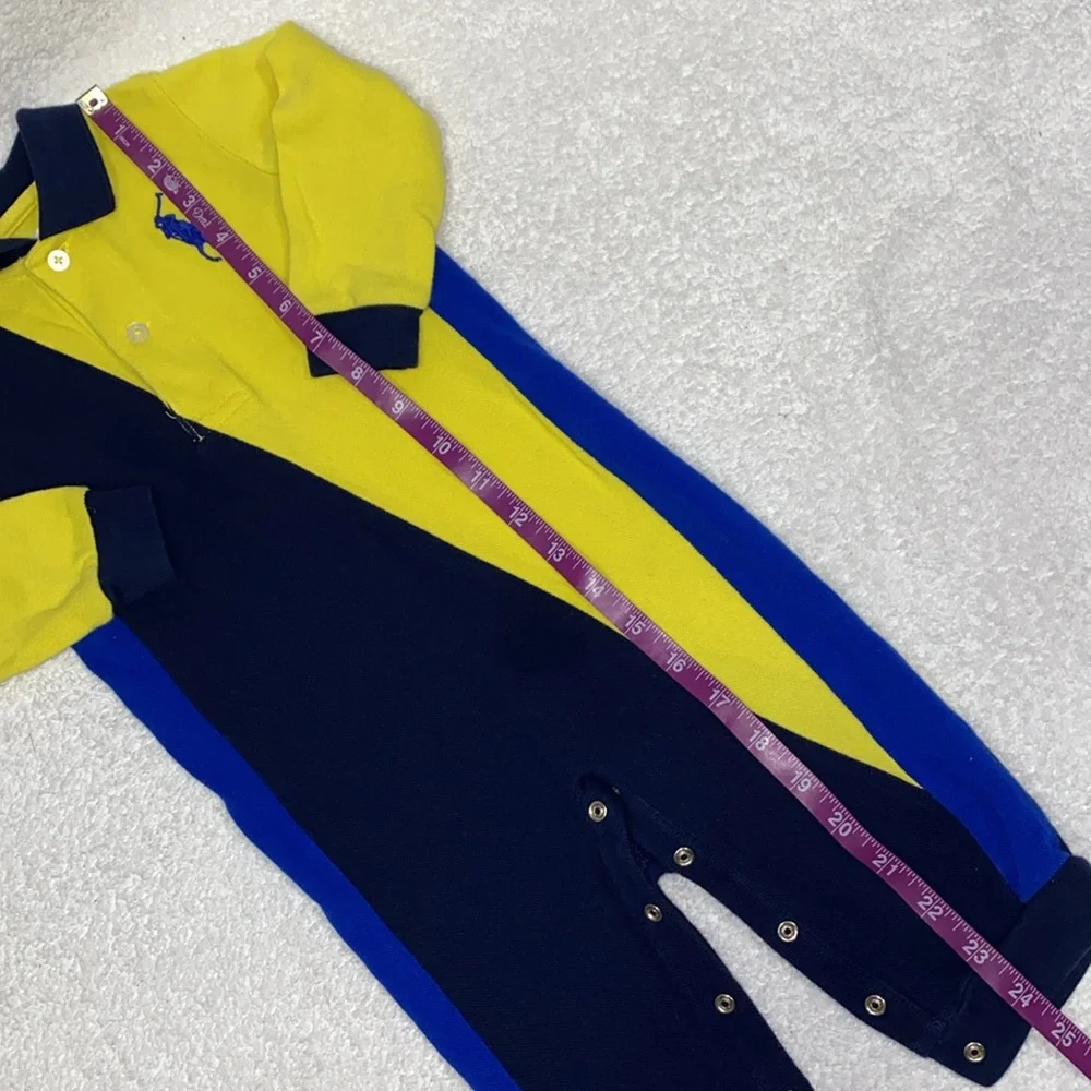 Ralph Lauren color block polo romper 12m